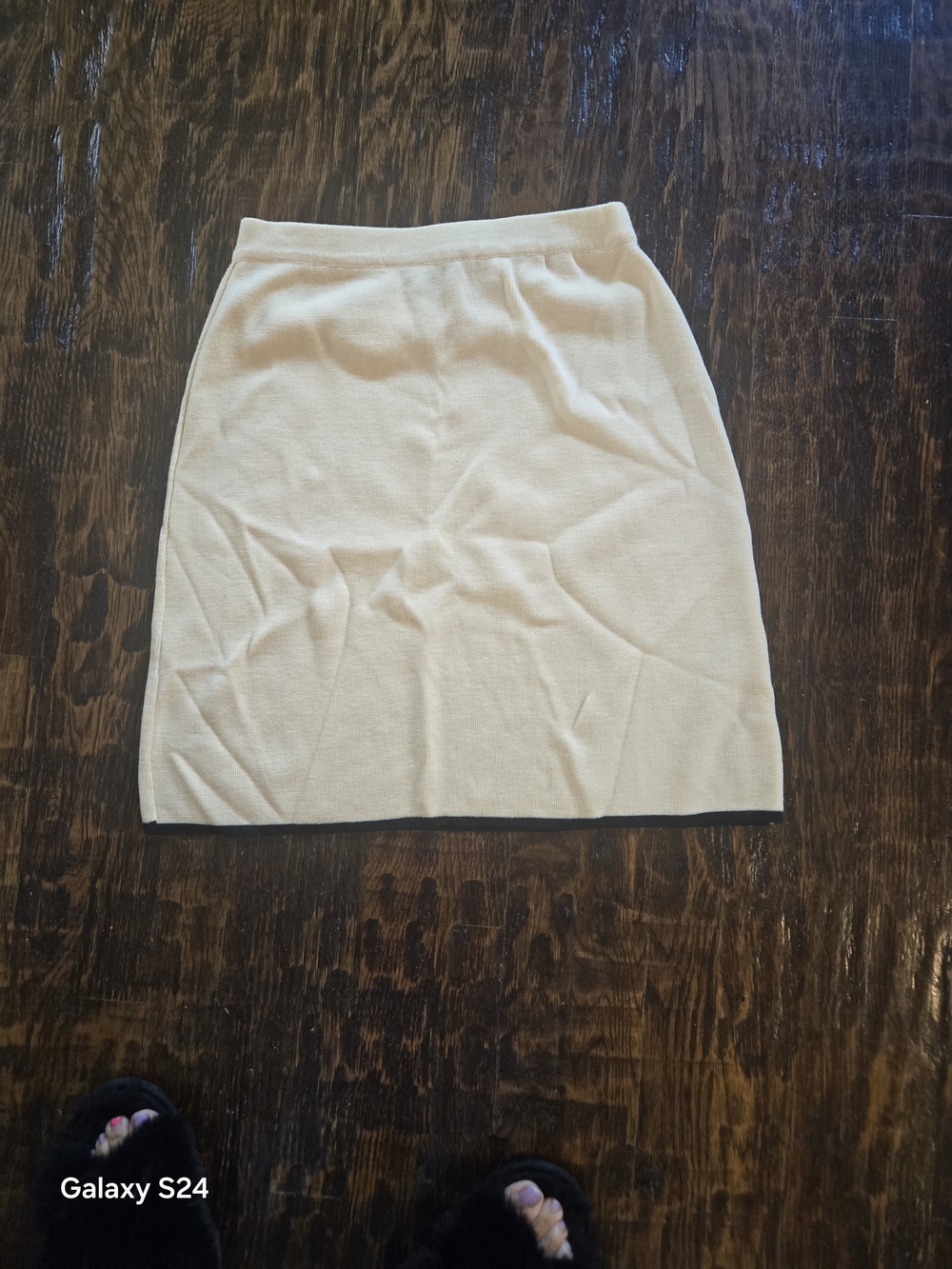 Fendi Cream Knit Midi Pencil Skirt